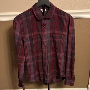 Pact Women's Plaid Button Down Shirt - Red and Blue